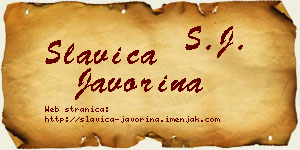 Slavica Javorina vizit kartica